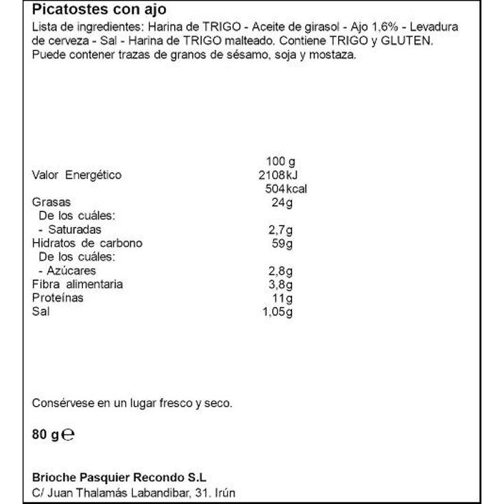 PICATOSTES AJO RECONDO PQTE 80 GR