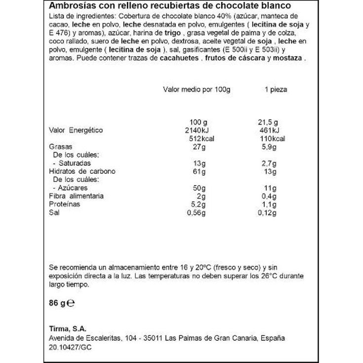 AMBROSIA BLANCA PACK 4 TIRMA PQTE 85 GR