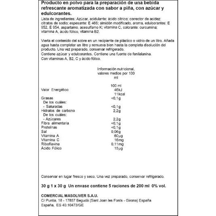 REFRESCO SOLUBLE PIÑA TANG SOBRE 30 GR
