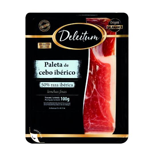 PALETA IBERICA CEBO 50% L/FINAS DELEITUM SOBRE 100 GR