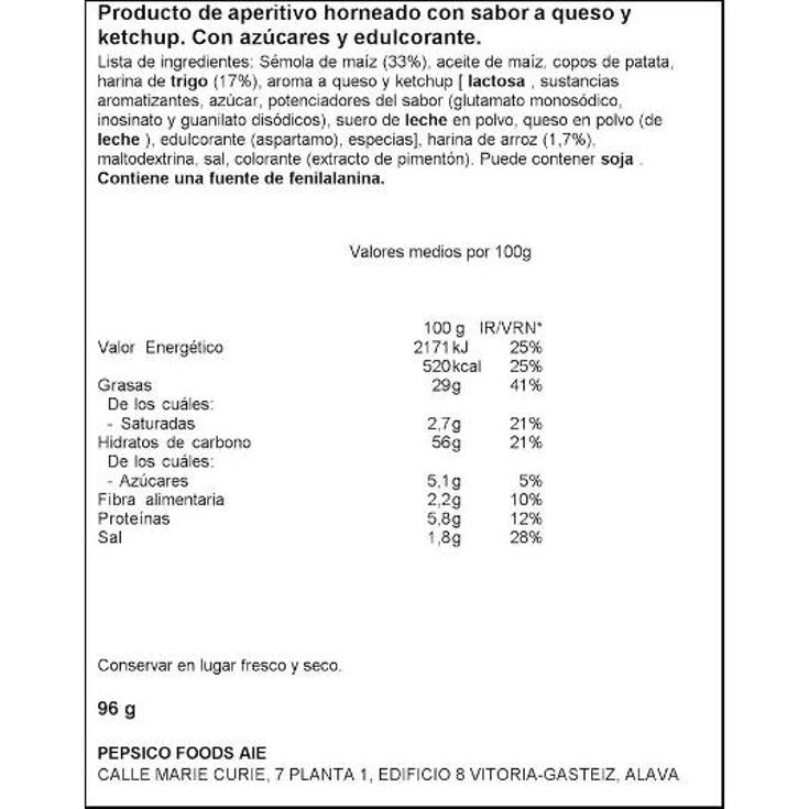APERITIVOS CHEETOS STICKS MATUTANO BOLSA 96 GR