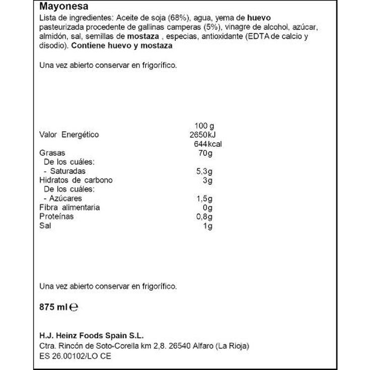 MAYONESA HEINZ UNIDAD 1000 GR