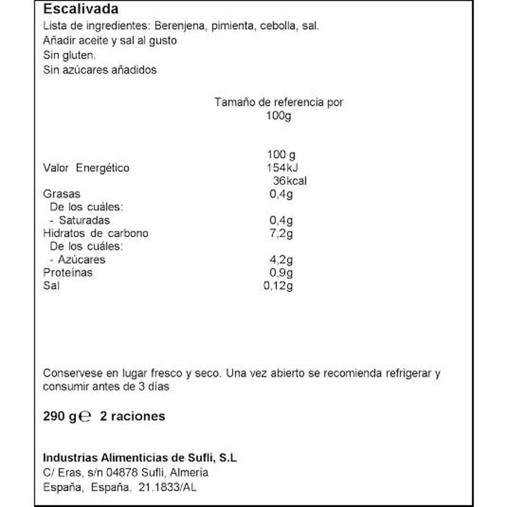 ESCALIVADA ENSALADA SUFLI FRASCO 360 GR