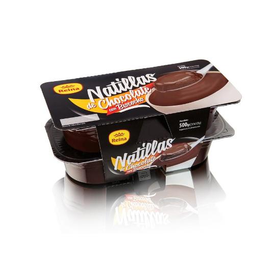 NATILLAS CHOCOLATE BIZCOCHO X4 REINA PACK 500 GR