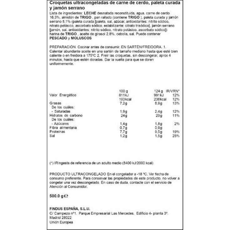 CROQUETAS ARTESANAS COCIDO LA COCINERA BOLSA 500 GR