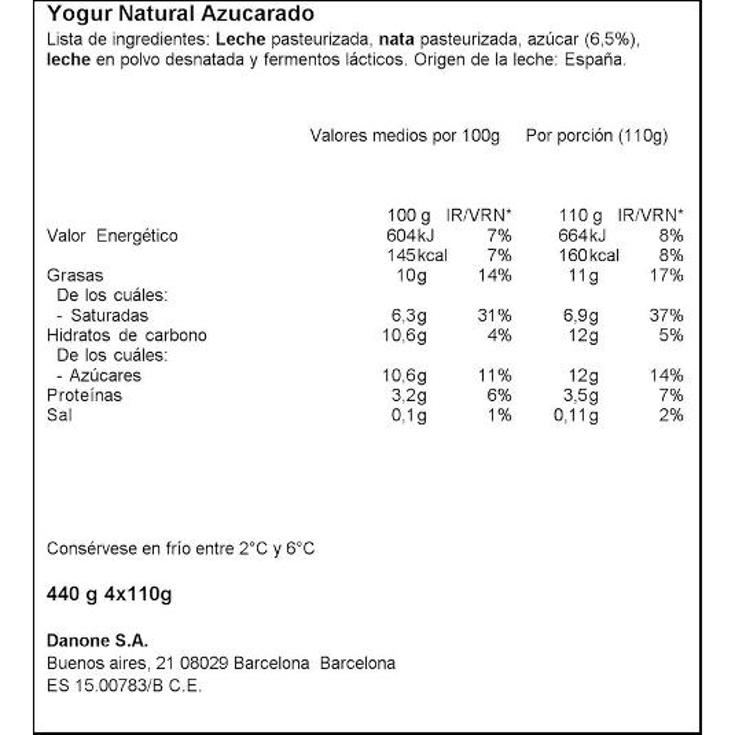 YOGUR GRIEGO NAT.AZ.X4 OIKOS DANONE PACK 440 GR