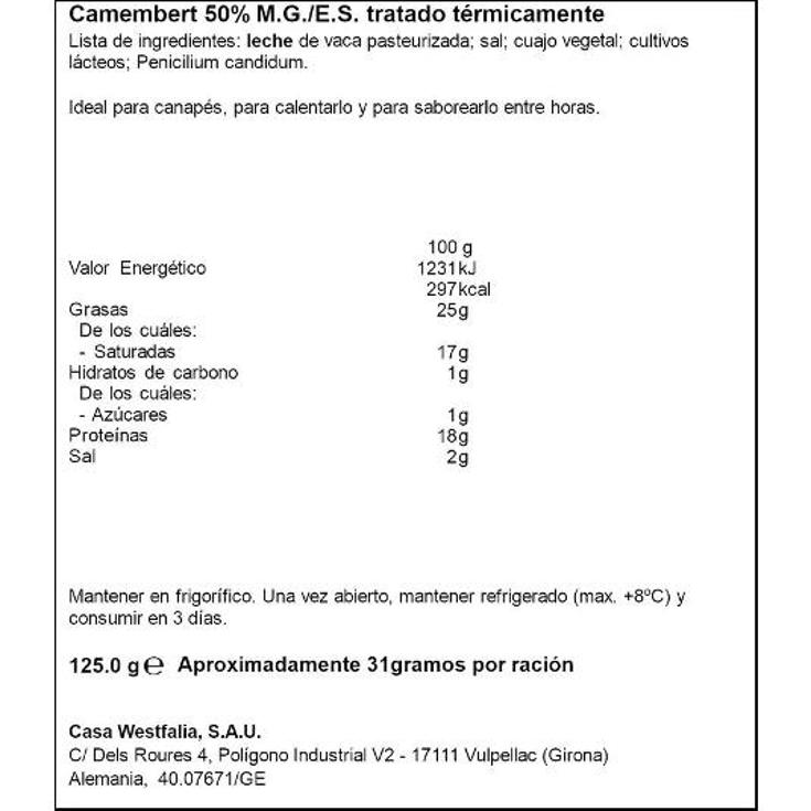 QUESO CAMEMBERT PRESTIGE CAJA 125 GR