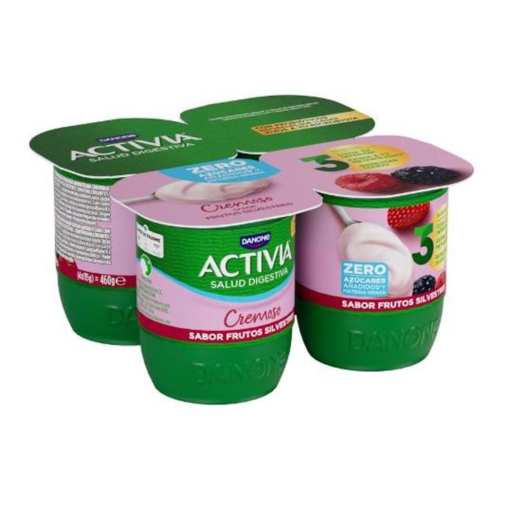 ACTIVIA CREM.FRESA SILV.0% 4 UD DANONE PACK 460 GR