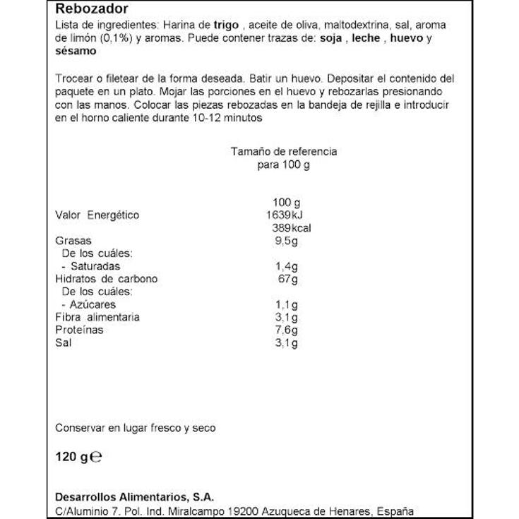 REBOZADOR HORNO LIMON CRUJIENTE SOBRE 120 GR