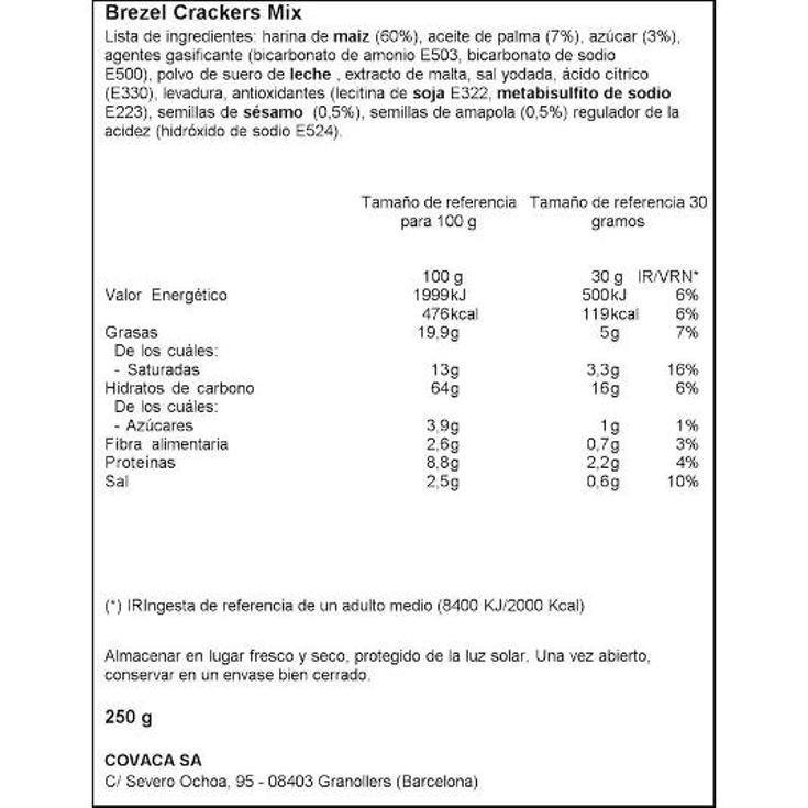 CRACKERS BREZEL MIX CROCO PQTE 250 GR
