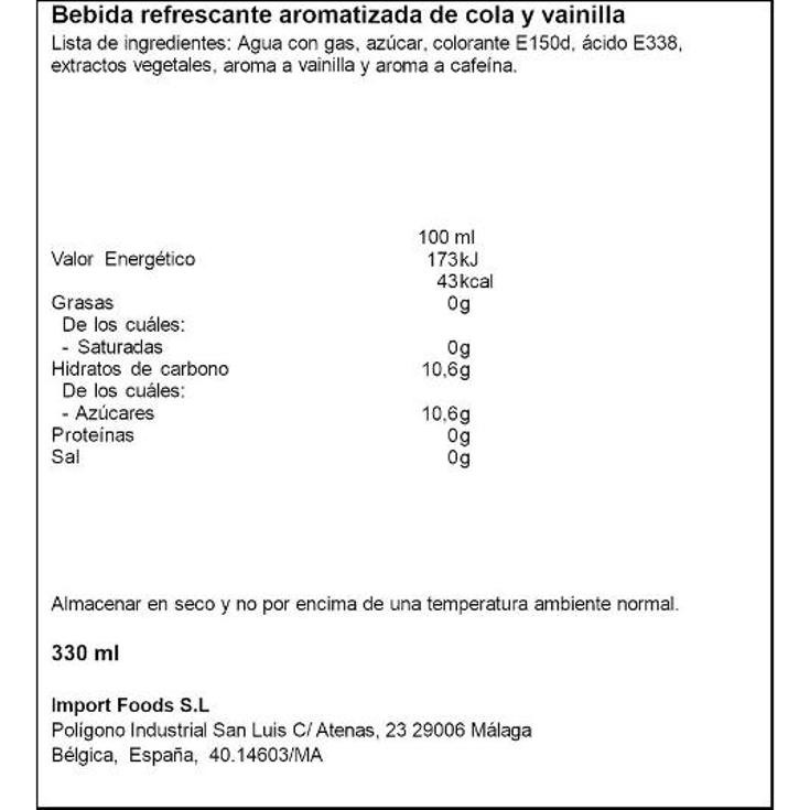 COCA COLA VAINILLA LATA 33 CL