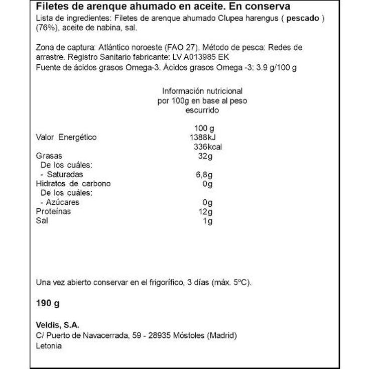 FILETES ARENQUE AHUMADO ACEITE OFFICER LATA 130 GR