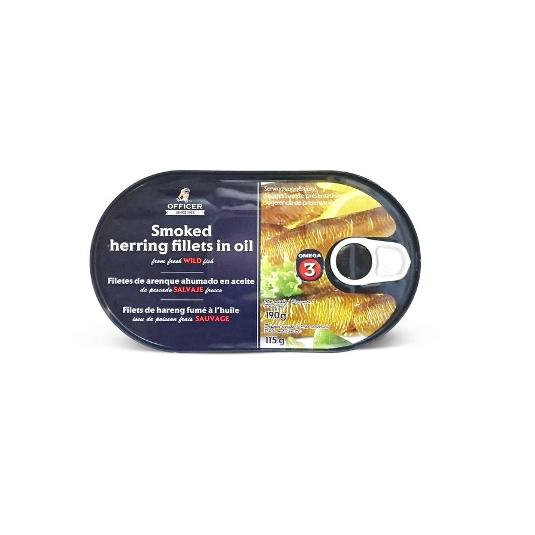 FILETES ARENQUE AHUMADO ACEITE OFFICER LATA 130 GR