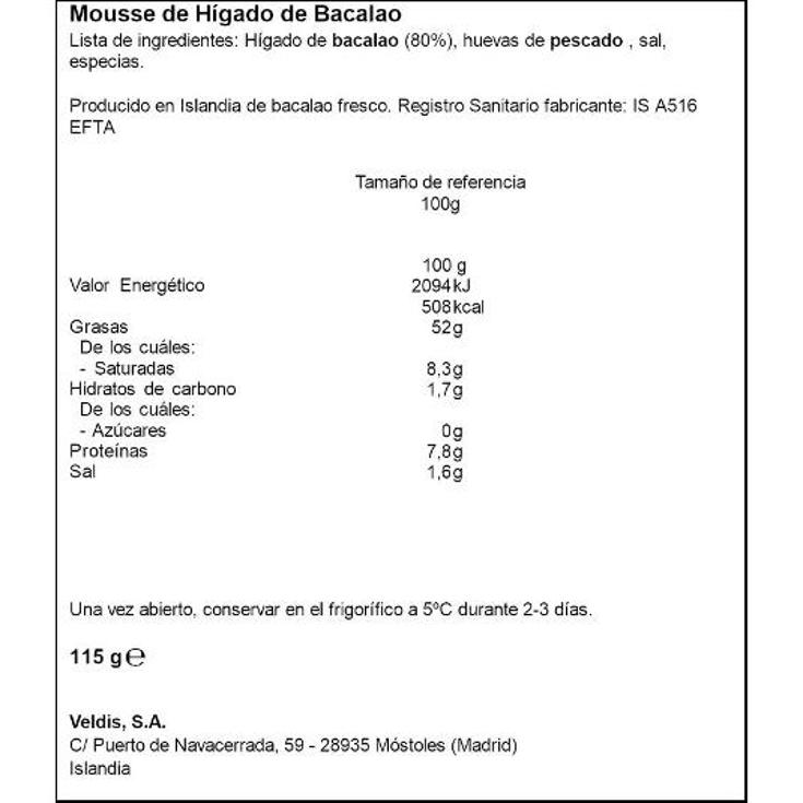 MOUSSE DE HIGADO DE BACALAO OFFICER LATA 115 GR