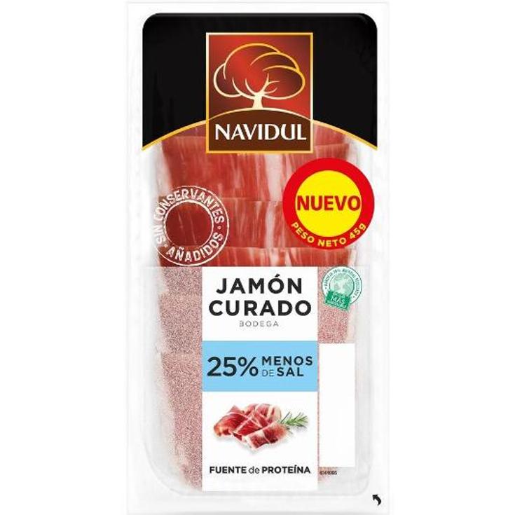 JAMON CURADO REDUCIDO SAL NAVIDUL PQTE 45 GR