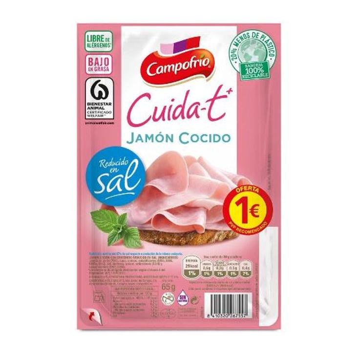 JAMON COCIDO JUGOSO CUIDA-TE+ CAMPOFRIO PACK 65 GR