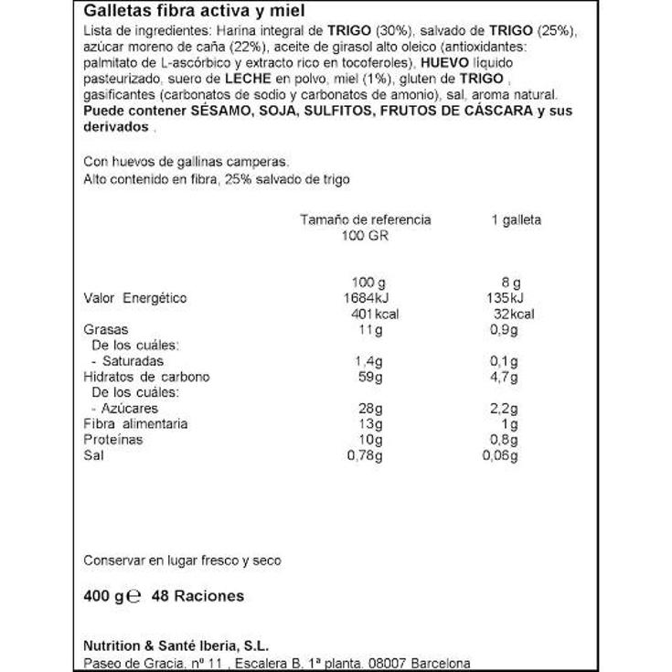 GALLETAS FIBRA GERBLE PQTE 400 GR