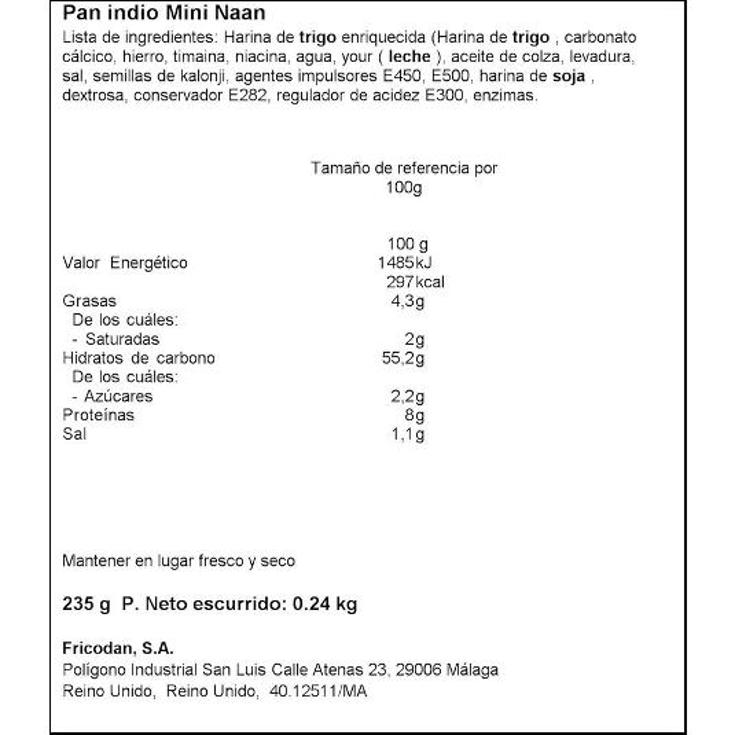 PAN INDIO TRADICIONAL TIGER KHAN PQTE 235 GR