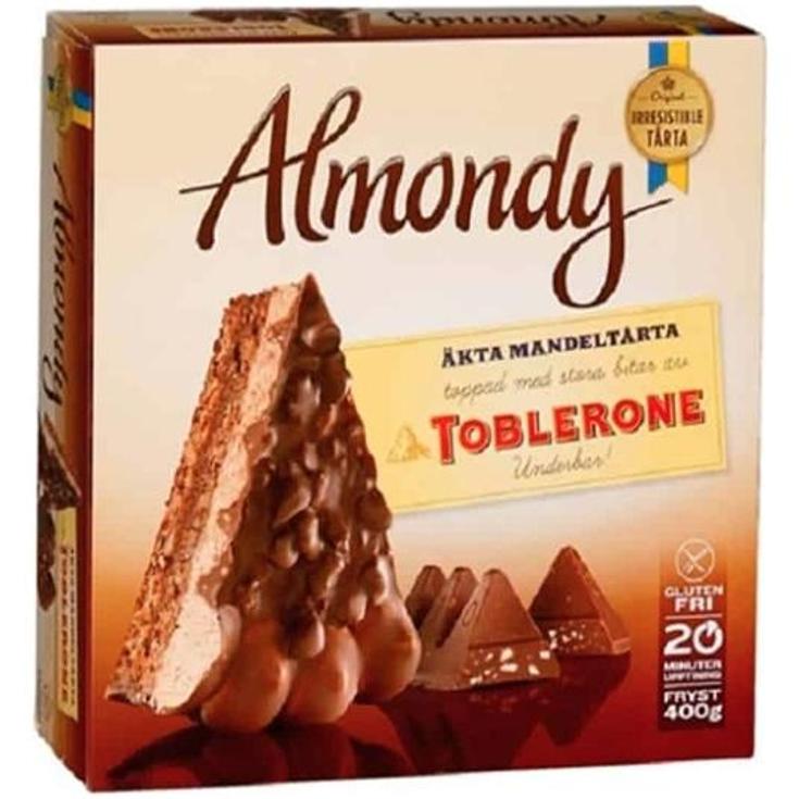 TARTA ALMENDRAS CON TOBLERONE ALMONDY UNIDAD 400 GR
