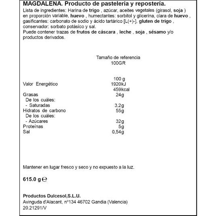 MAGDALENA 18 UDS. DULCESOL BOLSON 615 GR