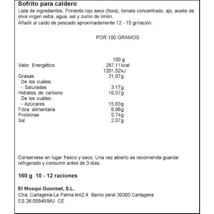 SOFRITO CALDERO EL MOSQUI FRASC 160 GR