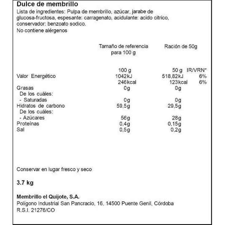 DULCE DE MEMBRILLO FIAMBRERA EL QUIJOTE