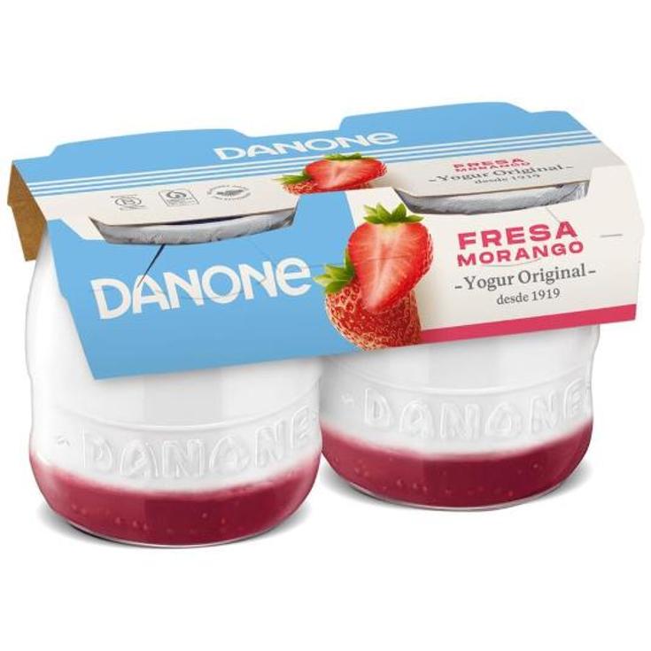 YOGUR ORIGINAL CON FRESAS DANONE PACK2 260 GR