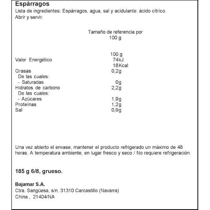 ESPARRAGOS BL.EUROF.6/8 BAJAMAR LATA 125 GR