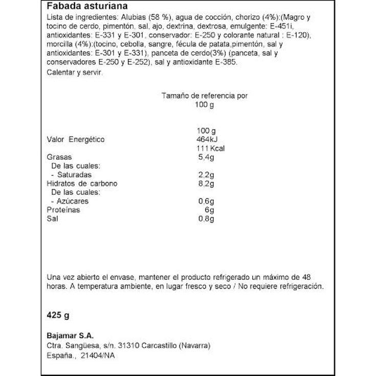 FABADA ASTURIANA MAMIA LATA 400 GR