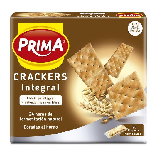 CRACKERS 100% INTEGRAL PRIMA PQTE 500 GR