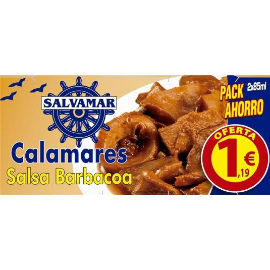 CALAMARES SALSA BARBACOA SALVAMAR PACK-2 102 GR