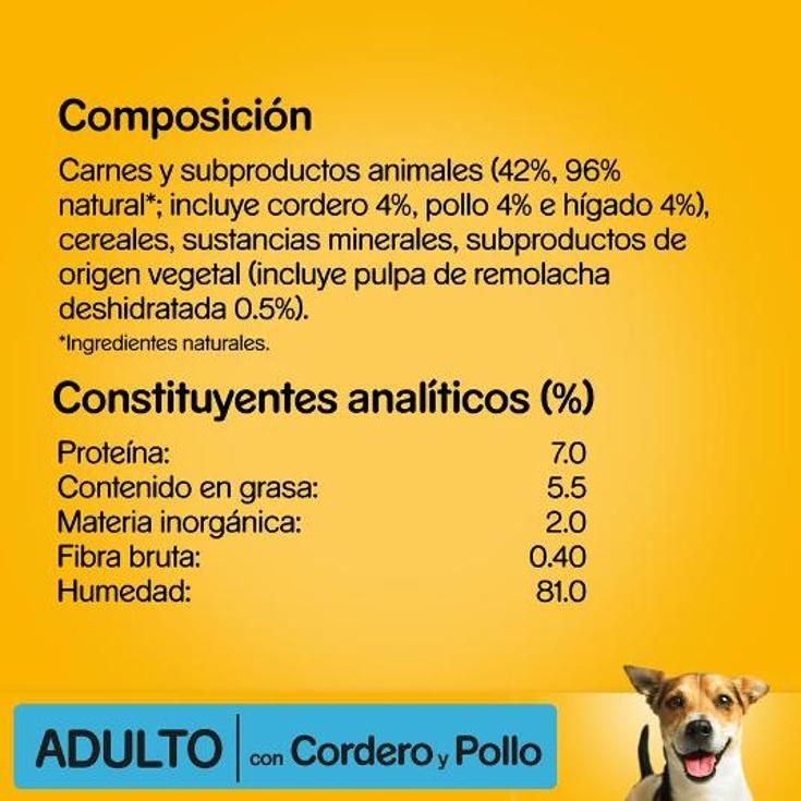COMIDA PERROS CORDERO Y POLLO PEDIGREE TRRINA 300 GR