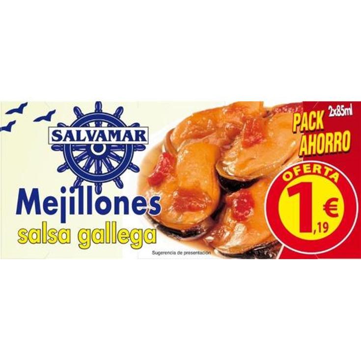 MEJILLONES A LA GALLEGA SALVAMAR PACK-2 86 GR