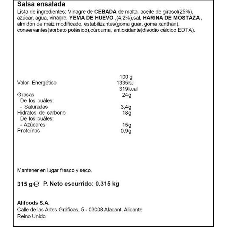 SALAD CREAM CHEF FRASCO 315 GR