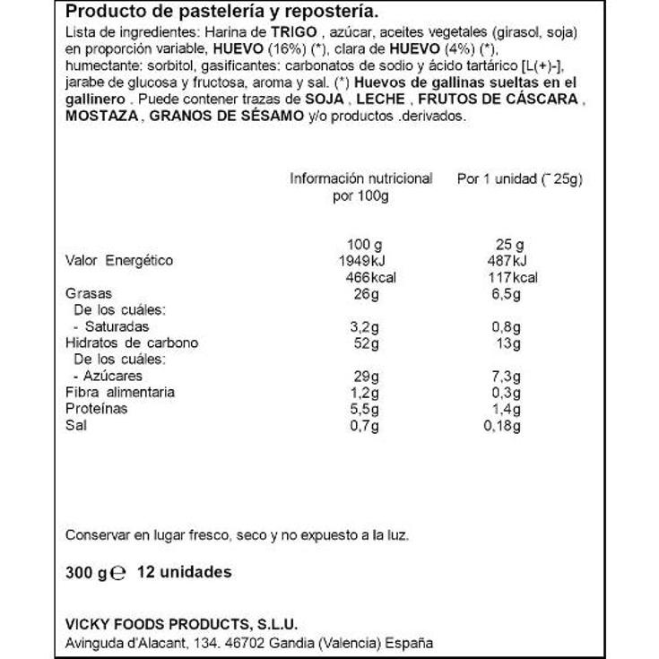 VALENCIANAS 12 UDS DULCESOL PQTE 300 GR