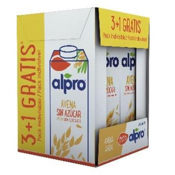 BEBIDA AVENA S/AZUCAR PACK 3+1 ALPRO PACK 4 LT