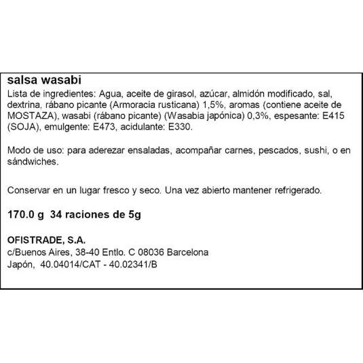 SALSA WASABI S B BOTE 170 GR