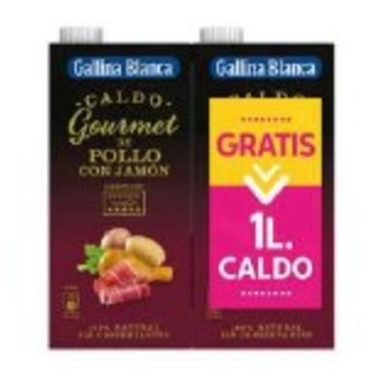 CALDO GOURMET POLLO JAMON (1+1) G.BLANCA BRIK 2 LT