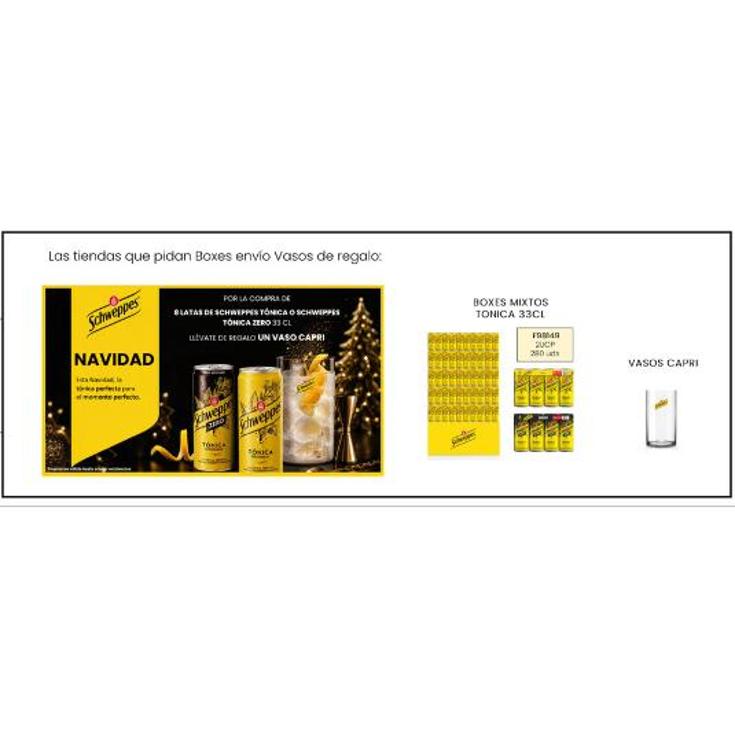 EXPOSITOR 280 UD.TONICA LATA 33 SCHWEPPES UNIDAD 1 UD