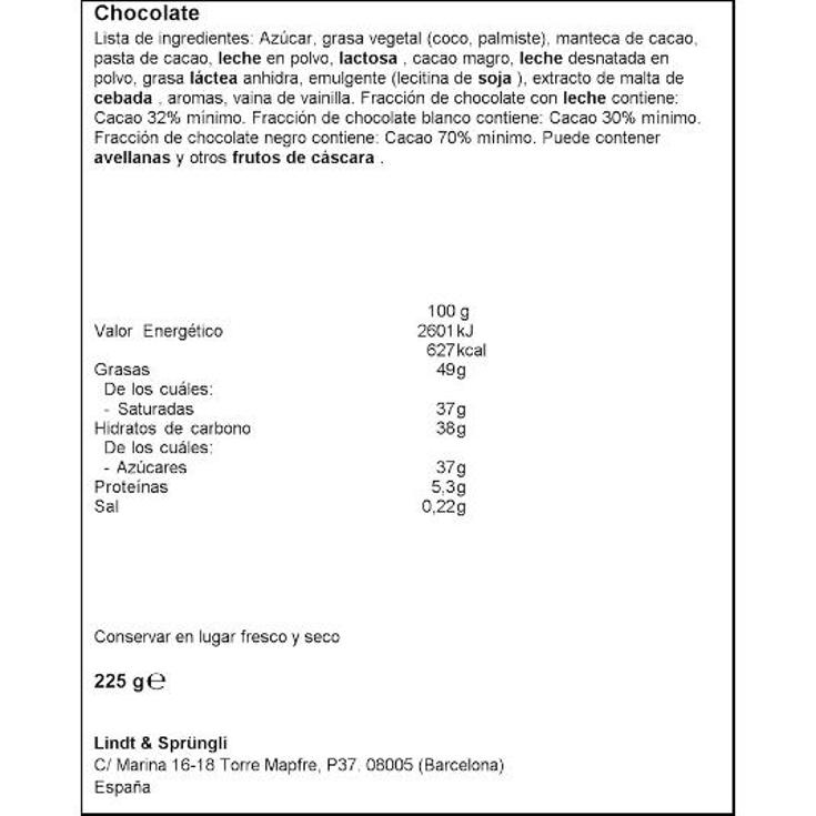 BOMBON LINDOR LATA SURTIDO NAV. LINDT LATA 225 GR