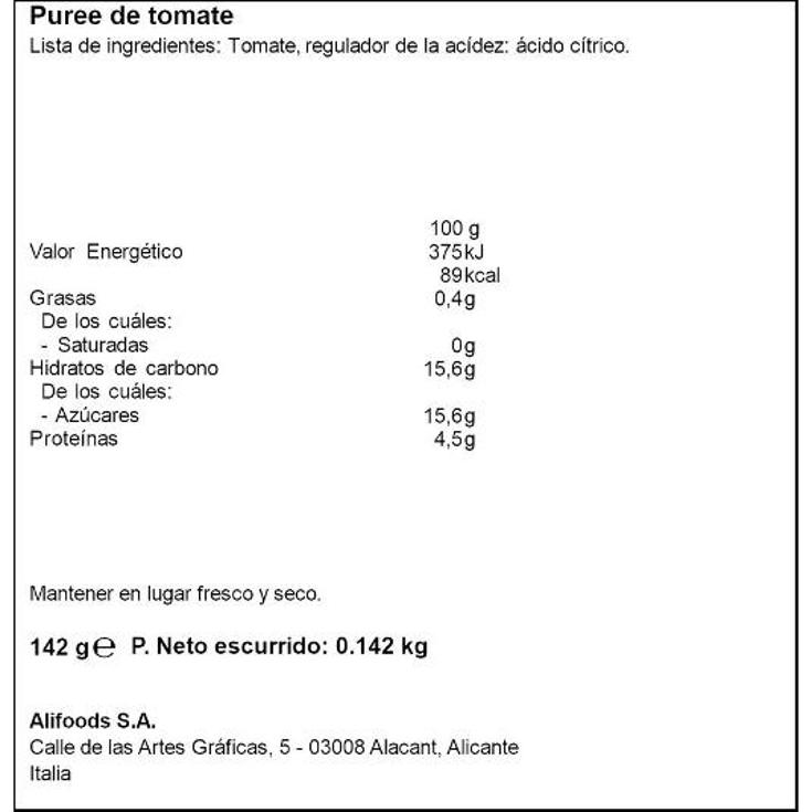 PURE TOMATE CONCENTRADO NAPOLINA TUBO 150 GR