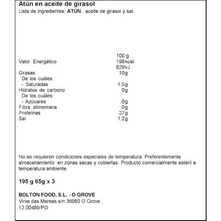 ATUN ACEITE GIRASOL P-3X52G ISABEL PACK 156 GR