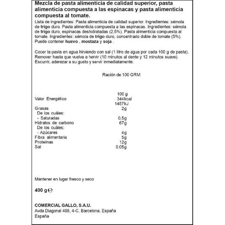 HELICES VEGETALES (PVP 1 ) GALLO PQTE 400 GR
