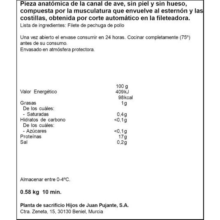 PECHUGA POLLO CORTE FINO TMS PUJANTE