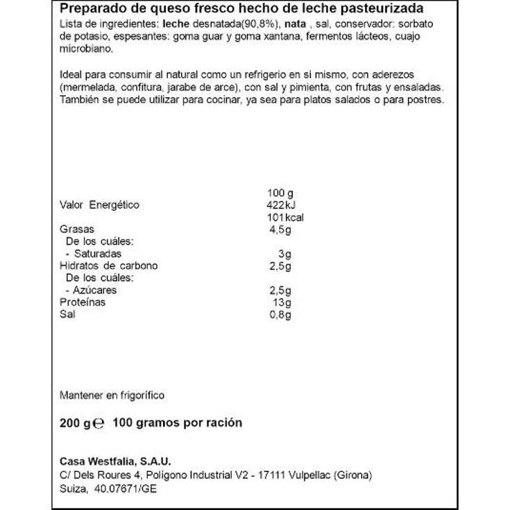 COPOS DE QUESO FRESCO 20% MG/ES TRRINA 200 GR