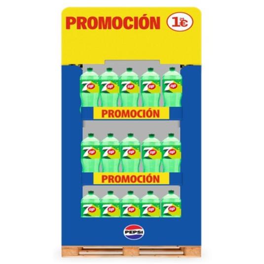 EXPOSITOR 60 UDS. SEVEN UP 2L. SEVEN UP LOTE 1 UD