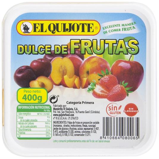 DULCE DE FRUTAS (3 SABORES) EL QUIJOTE TRRNA 400 GR