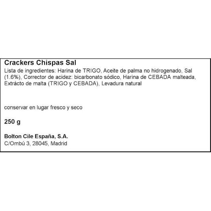 CRACKER CHISPAS SAL PRIMA PQTE 250 GR