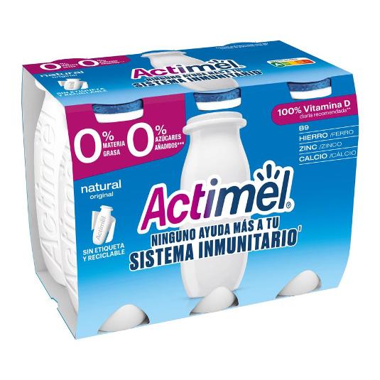 ACTIMEL 0% DESNATADO 6 UDS DANONE PACK 600 GR