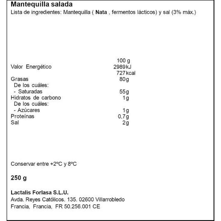 MANTEQUILLA PLAQUETA SALADA PRESIDENT UNID 250 GR